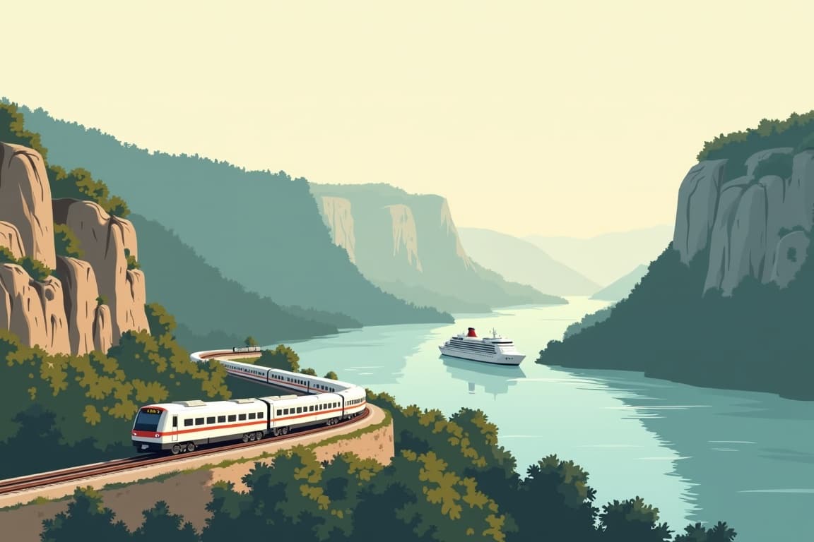 Illustration of Wonders of the Danube Delta and Iron Gate Gorge